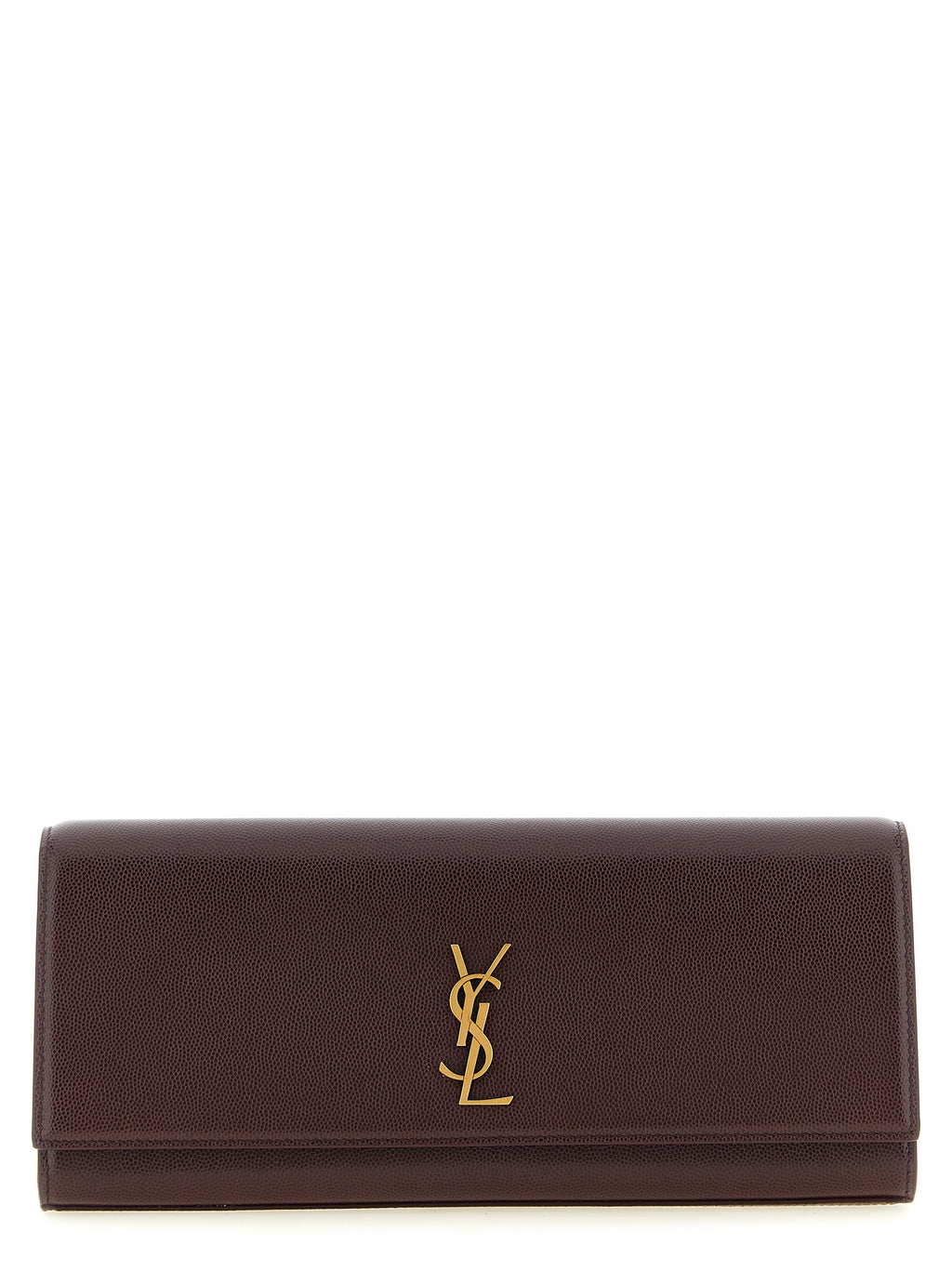 Saint Laurent Bordeaux Calfskin Clutch Bag - Front view