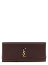 Saint Laurent Bordeaux Calfskin Clutch Bag - Front view