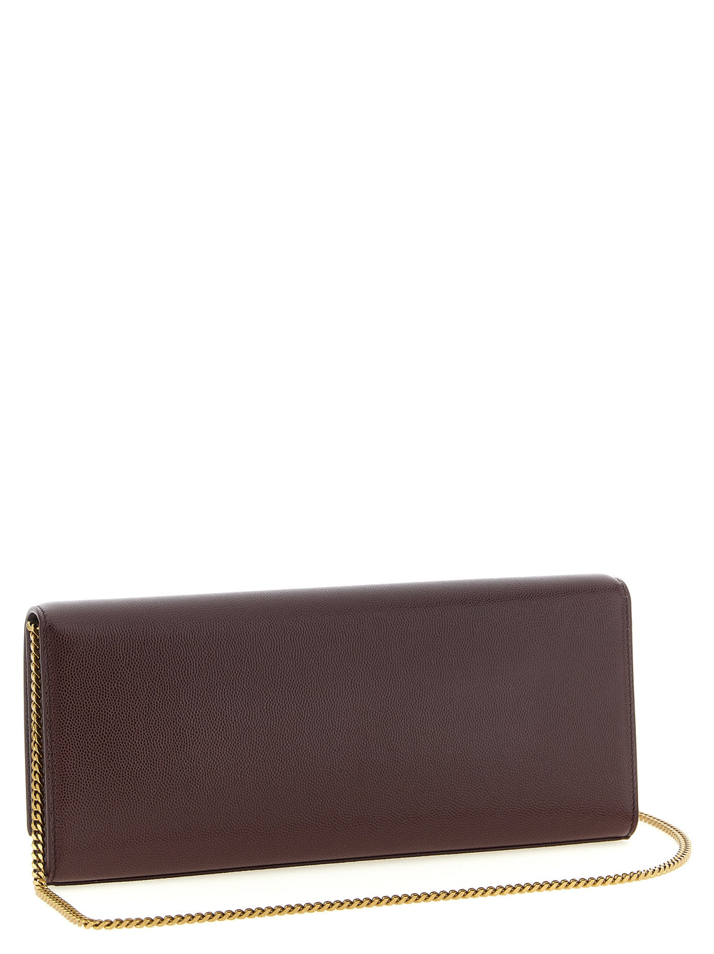 Saint Laurent Bordeaux Calfskin Clutch Bag - Side view