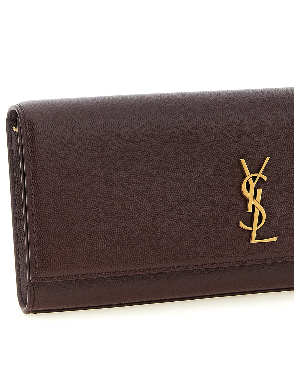 Saint Laurent Bordeaux Calfskin Clutch Bag - Back view