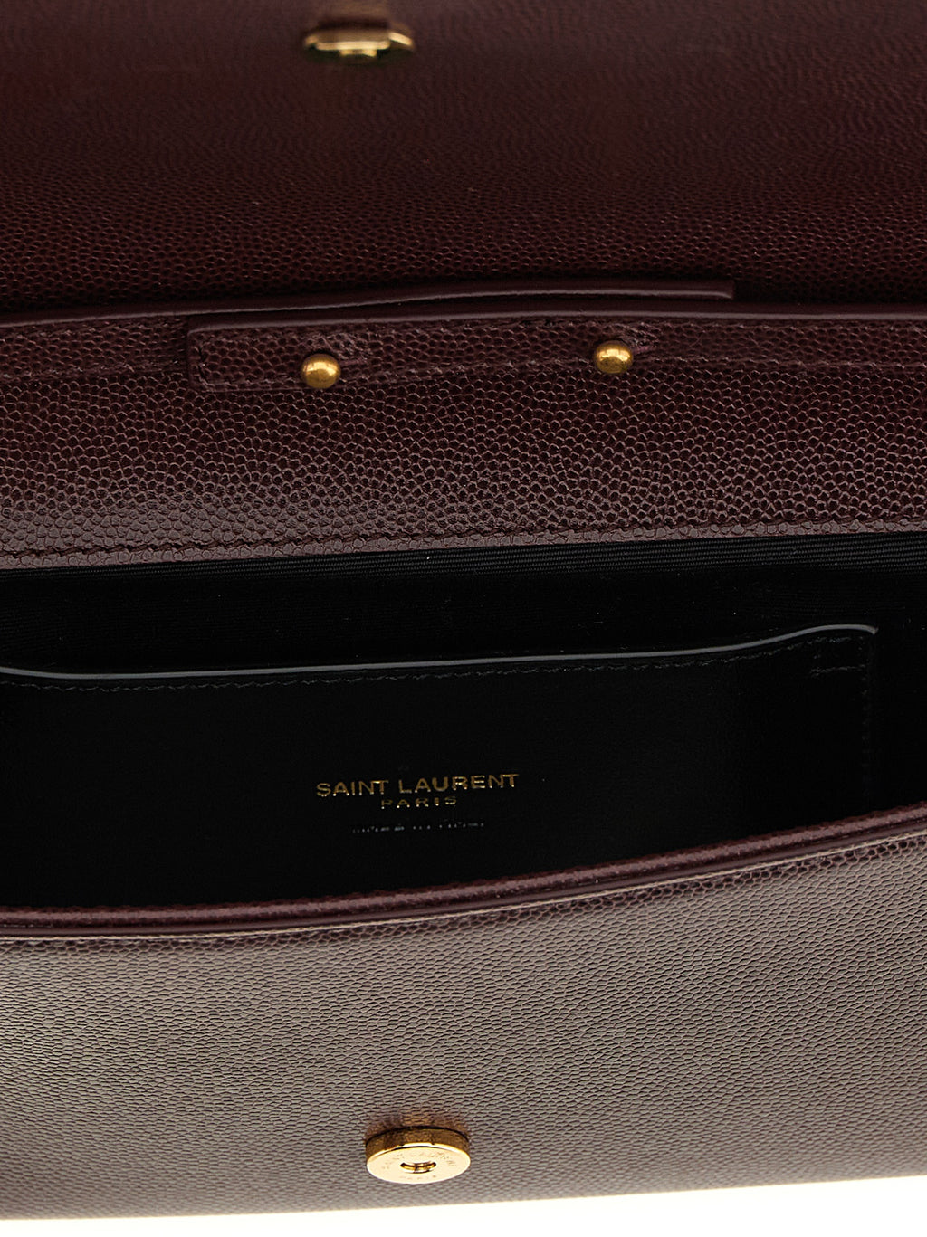Saint Laurent Bordeaux Calfskin Clutch Bag - Detail view