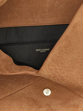 Saint Laurent Brown Lamb Leather Clutch Bag - Detail view