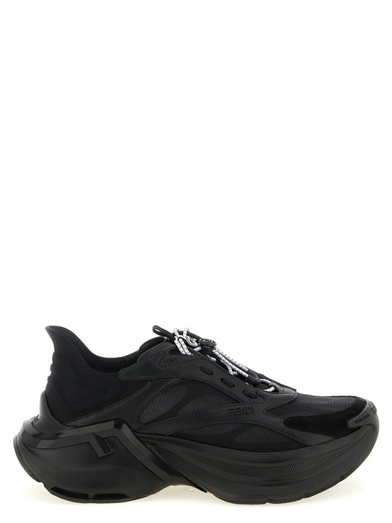 Fendi Black Calfskin Athletic Sneakers - Front view