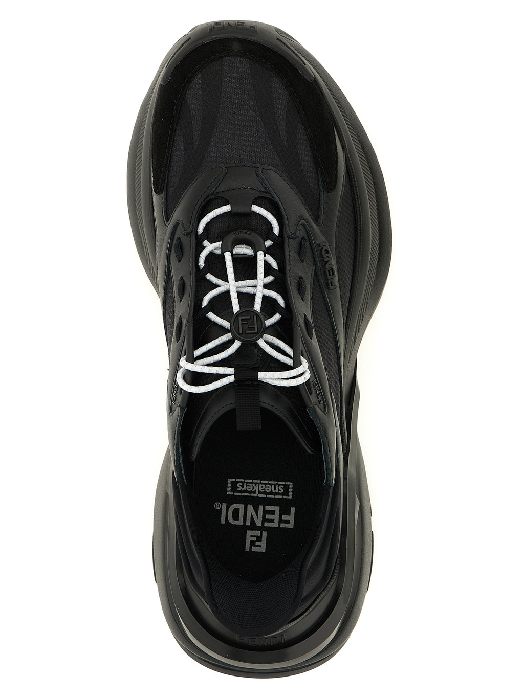 Fendi Black Calfskin Athletic Sneakers - Detail view