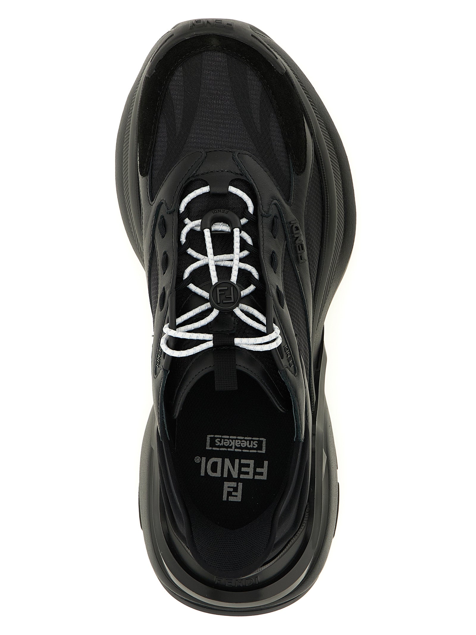 Fendi Black Calfskin Athletic Sneakers - Detail view
