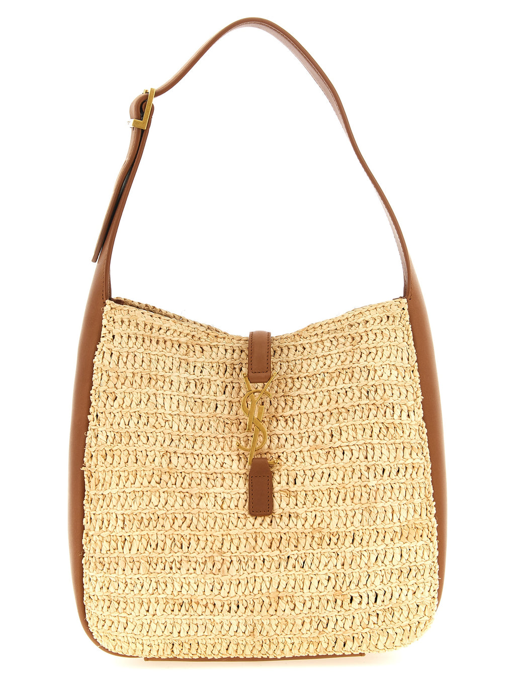 Saint Laurent Beige Raffia Shoulder Bag (Ref. SA333637BM) - Front view