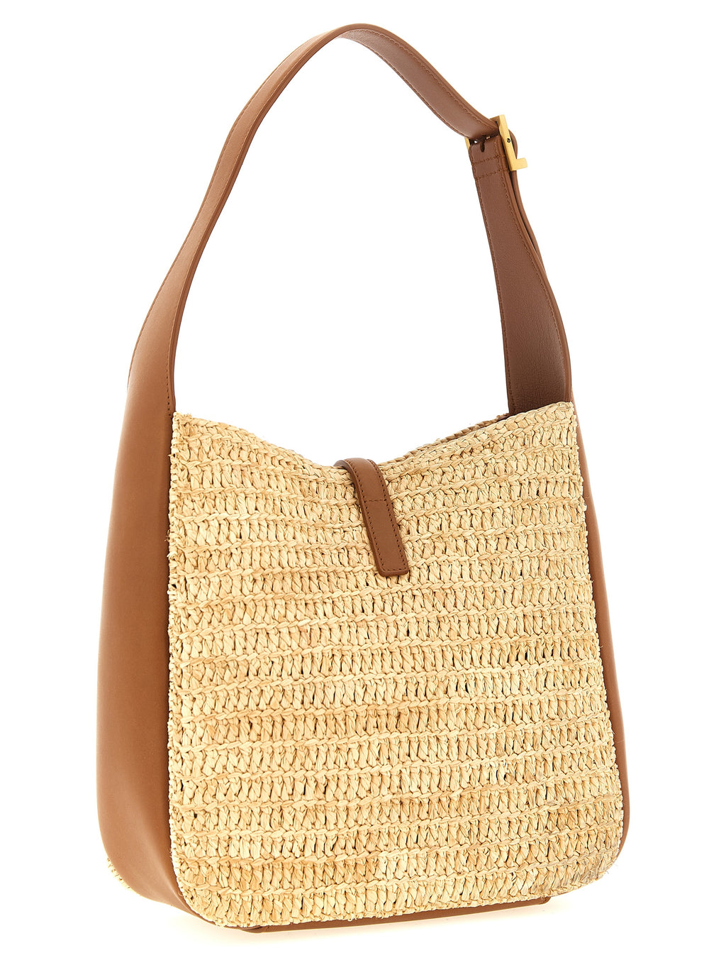 Saint Laurent Beige Raffia Shoulder Bag (Ref. SA333637BM) - Side view