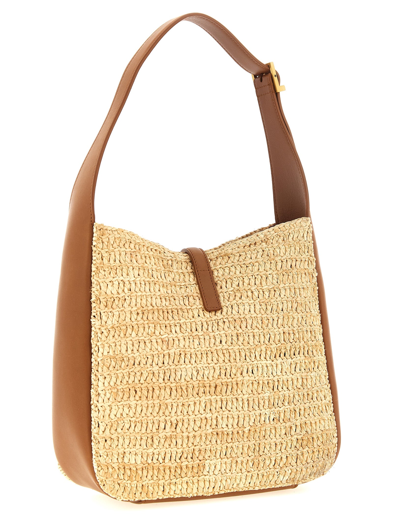 Saint Laurent Beige Raffia Shoulder Bag (Ref. SA333637BM) - Side view