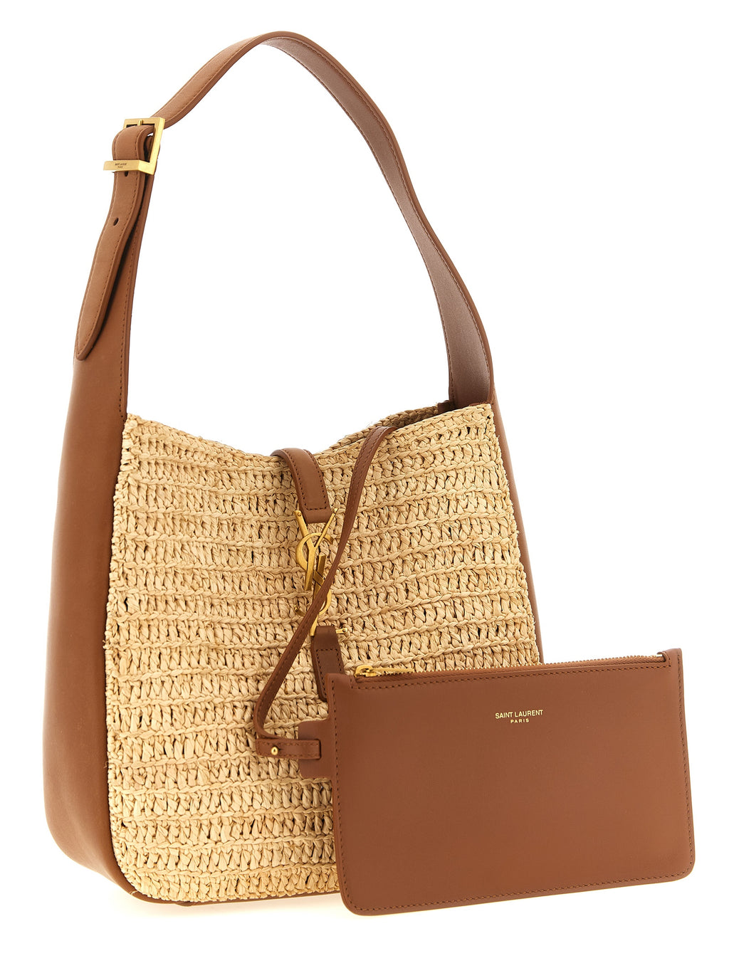 Saint Laurent Beige Raffia Shoulder Bag (Ref. SA333637BM) - Back view