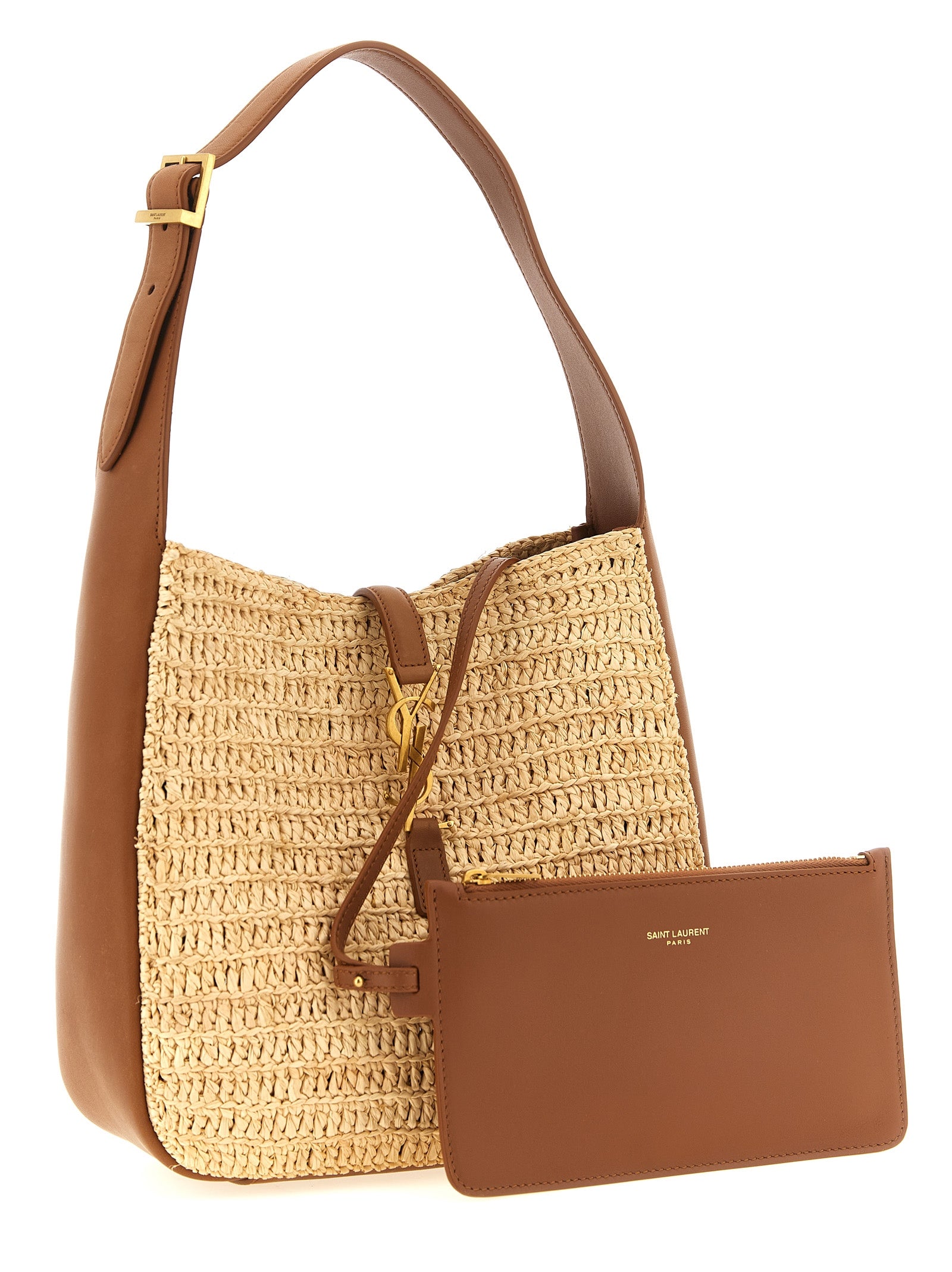 Saint Laurent Beige Raffia Shoulder Bag (Ref. SA333637BM) - Back view