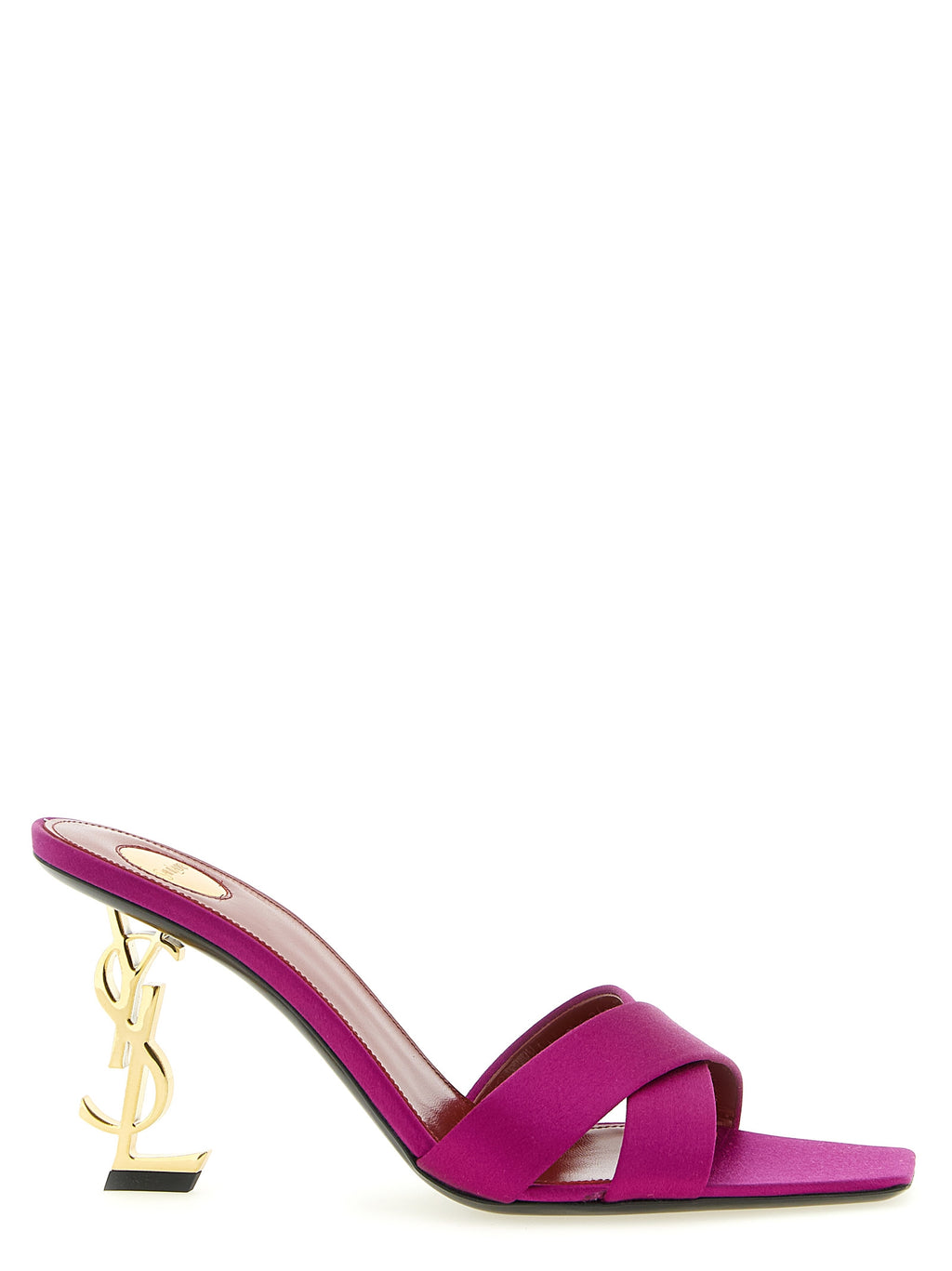 Saint Laurent Fuchsia Viscose Stiletto Heel Sandals - Front view