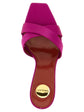 Saint Laurent Fuchsia Viscose Stiletto Heel Sandals - Detail view