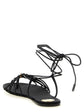 Saint Laurent Black Lamb Leather Flat Sandals - Back view