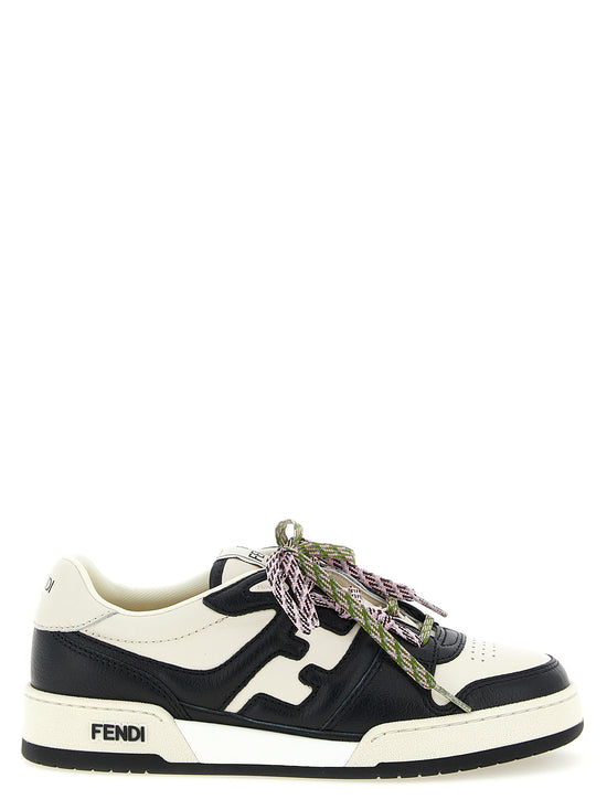 Fendi Bicolor Calfskin Athletic Sneakers - Front view