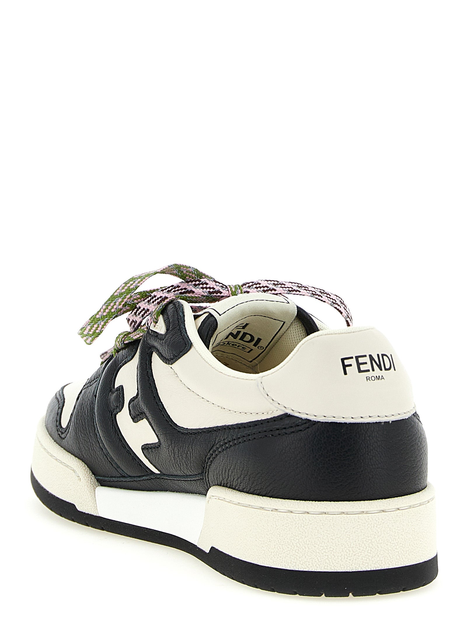 Fendi Bicolor Calfskin Athletic Sneakers - Back view