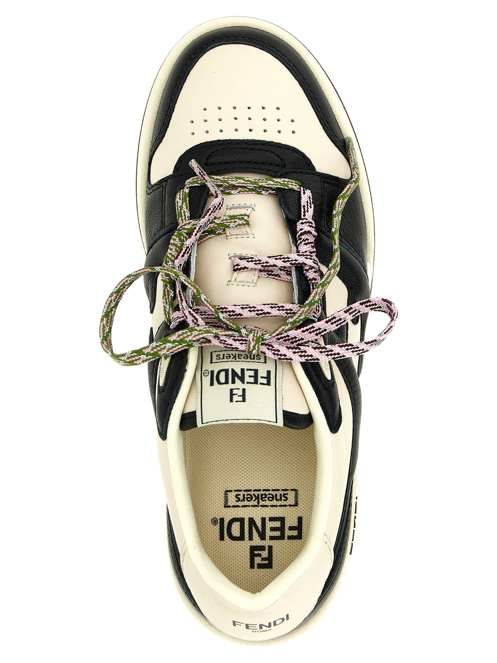Fendi Bicolor Calfskin Athletic Sneakers - Detail view