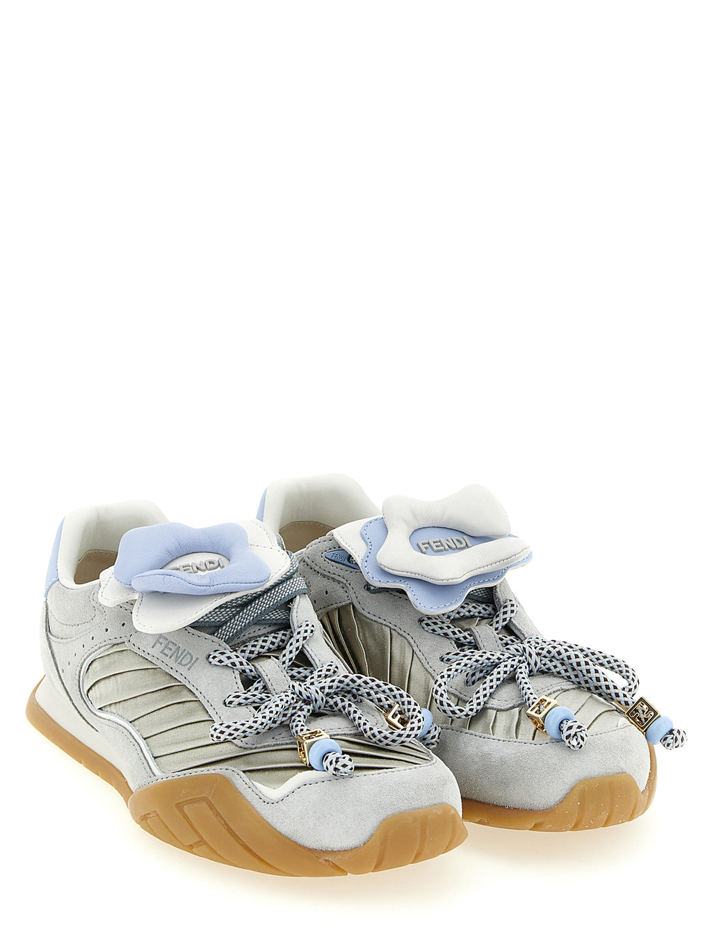 Fendi Gray Calfskin Athletic Sneakers - Side view