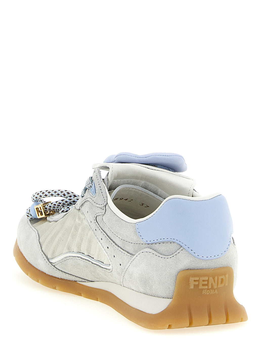 Fendi Gray Calfskin Athletic Sneakers - Detail view