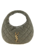 Saint Laurent Gray Lamb Leather Handbag - Front view