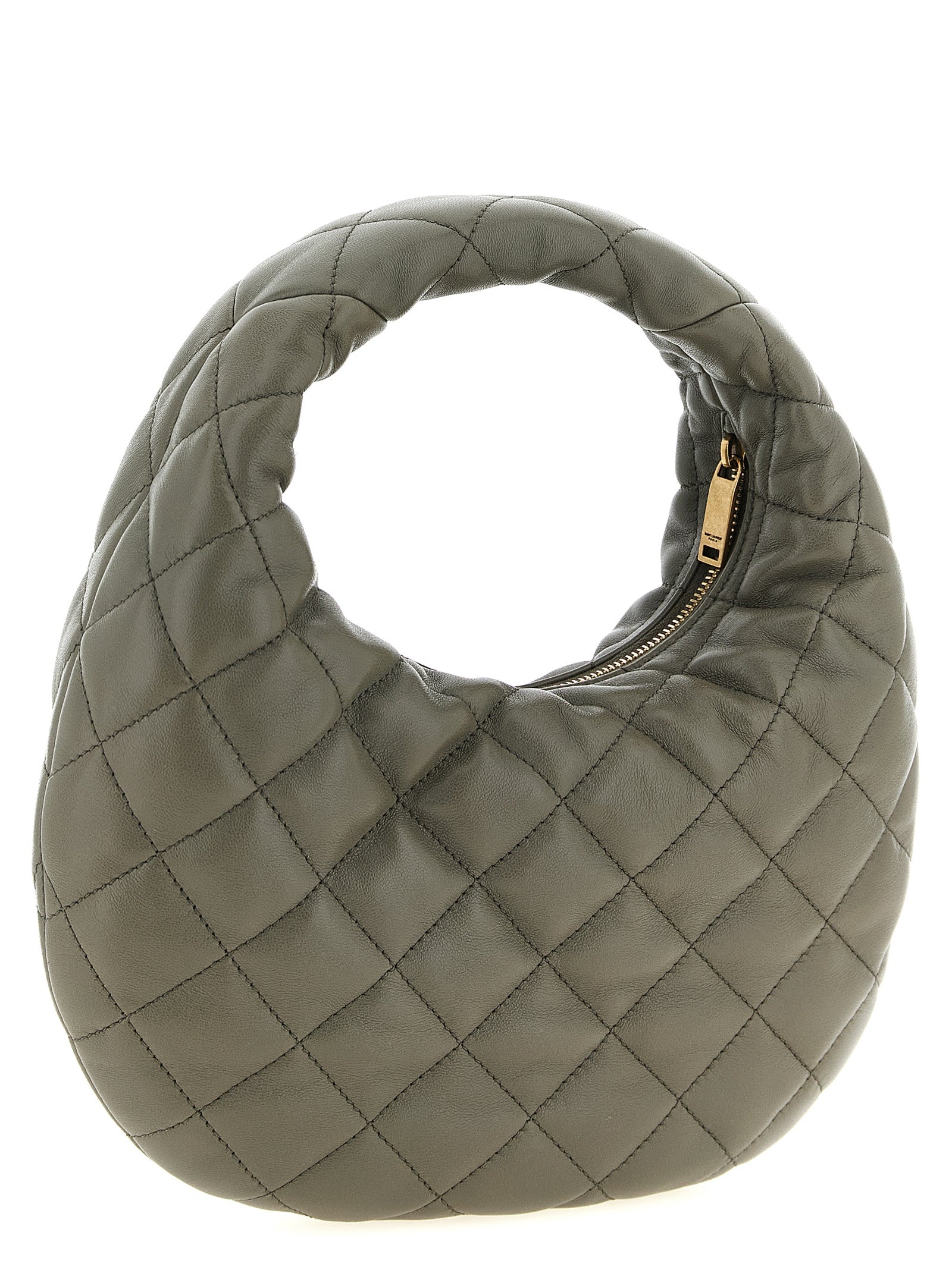 Saint Laurent Gray Lamb Leather Handbag - Side view