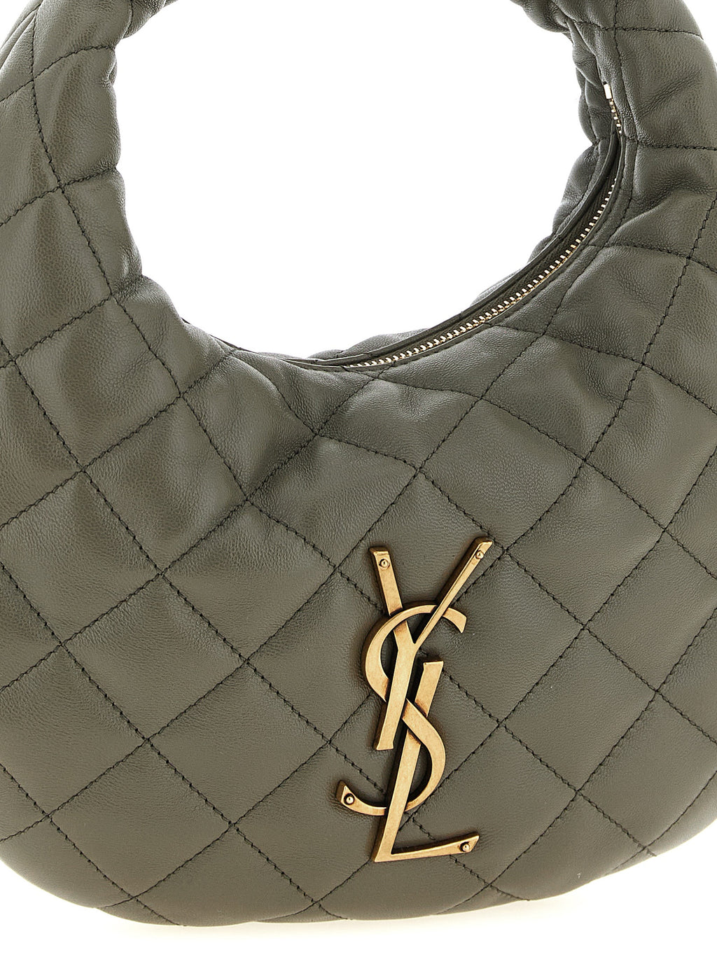 Saint Laurent Gray Lamb Leather Handbag - Back view