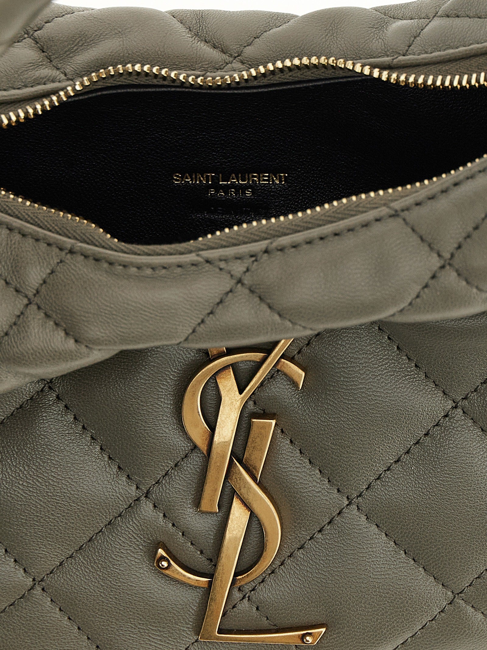 Saint Laurent Gray Lamb Leather Handbag - Detail view