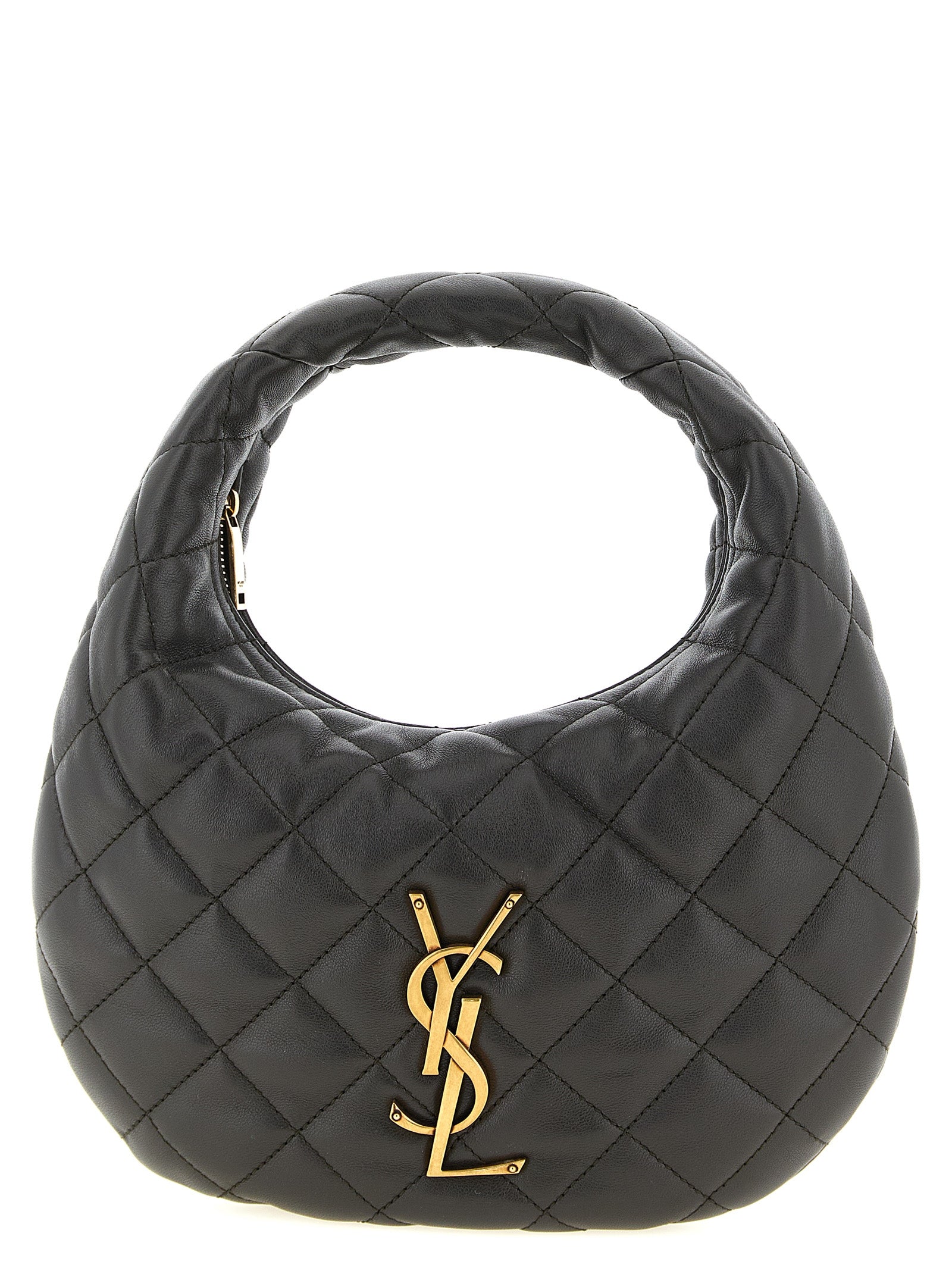 Saint Laurent Brown Lamb Leather Handbag - Front view