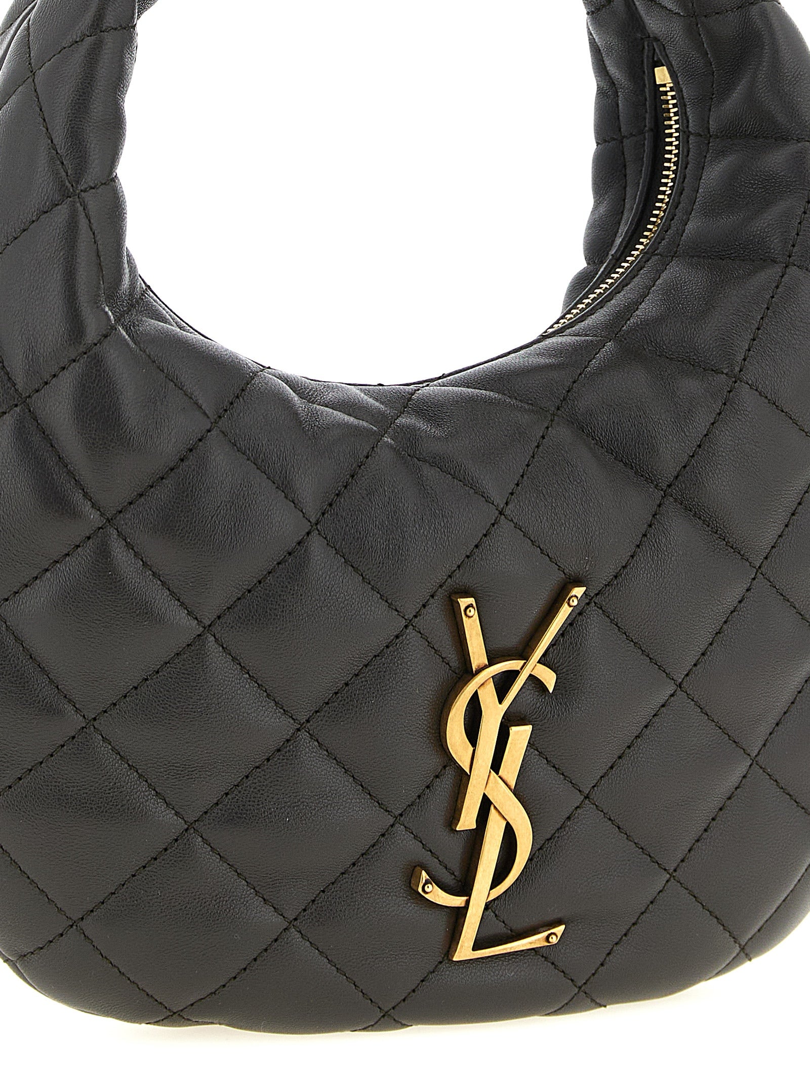 Saint Laurent Brown Lamb Leather Handbag - Back view