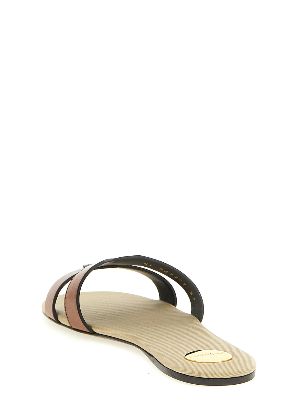 Saint Laurent Brown Calfskin Slides (Ref. SA335748) - Back view