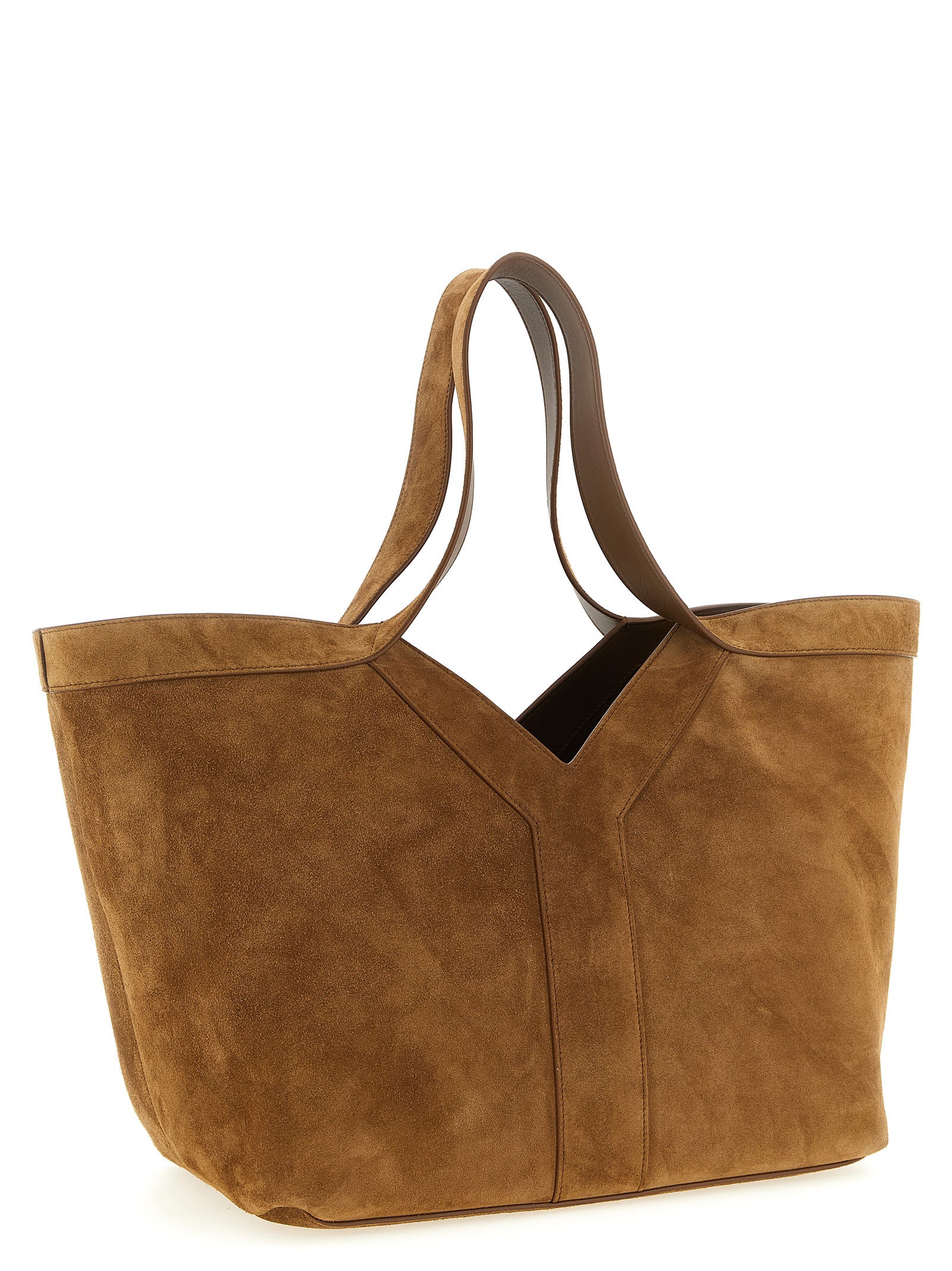 Saint Laurent Brown Calfskin Tote Bag - Side view