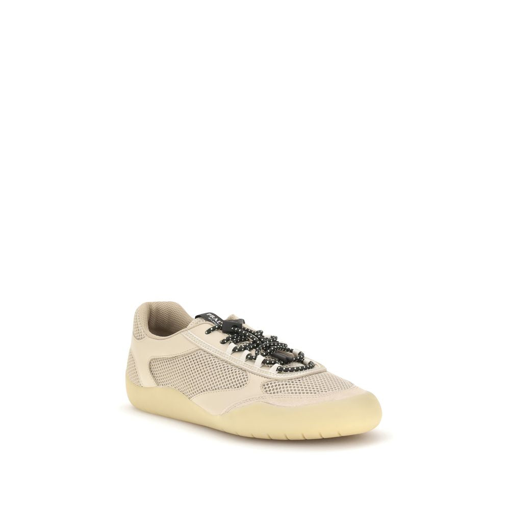 Prada Beige Polyester Athletic Sneakers - Side view