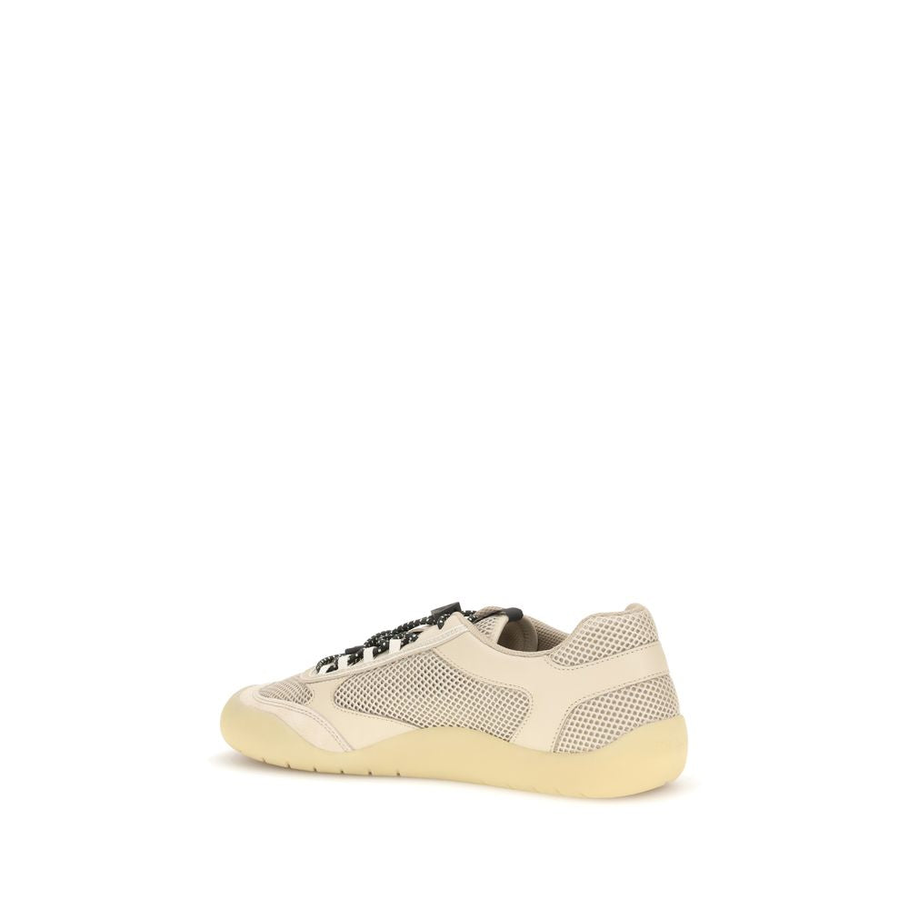 Prada Beige Polyester Athletic Sneakers - Back view