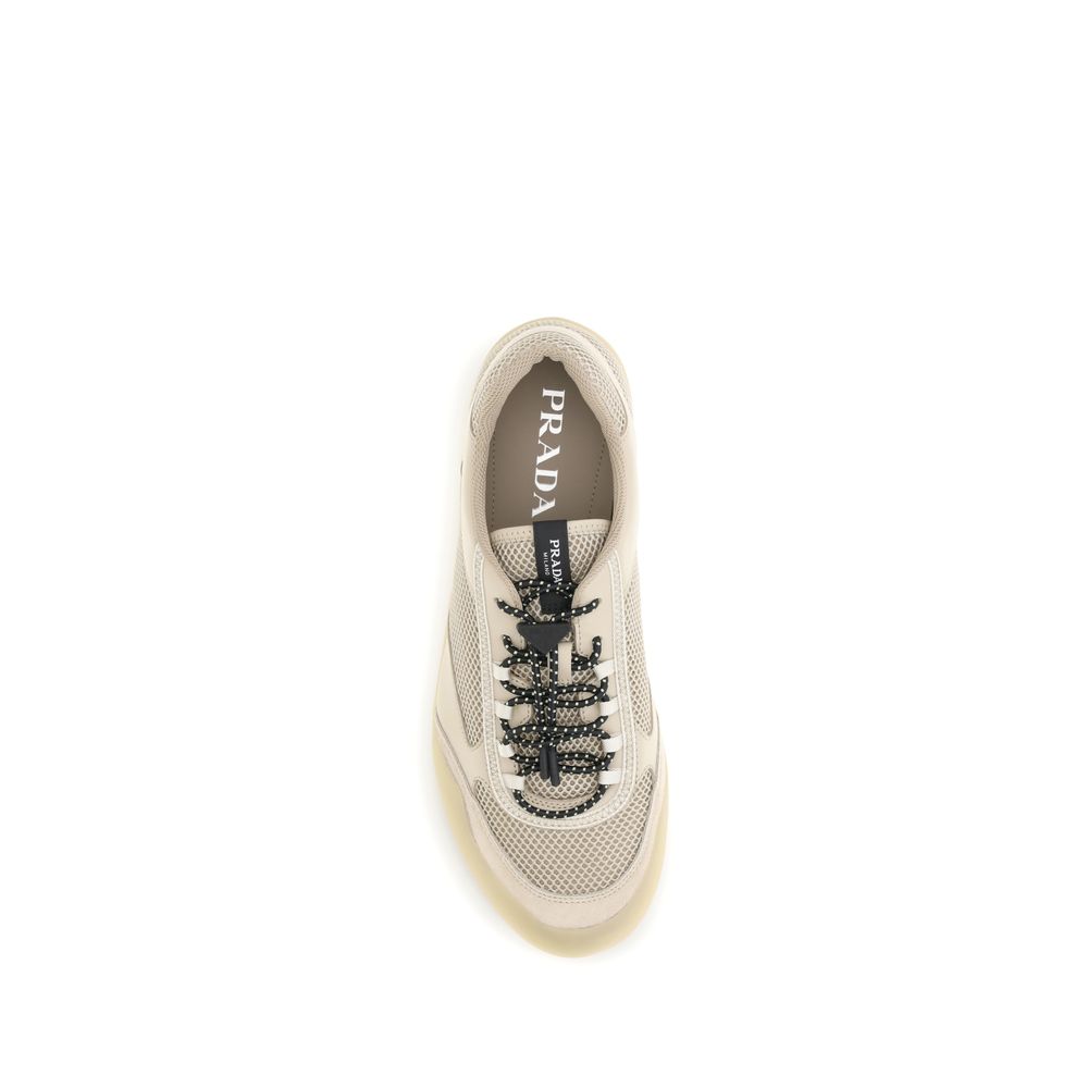 Prada Beige Polyester Athletic Sneakers - Detail view