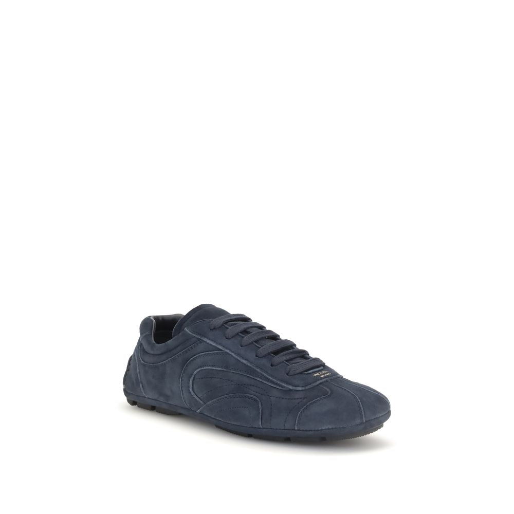 Prada Blue Calf Leather Athletic Sneakers - AW26 (Ref. PR4E1165FG001008F0008) - Side view