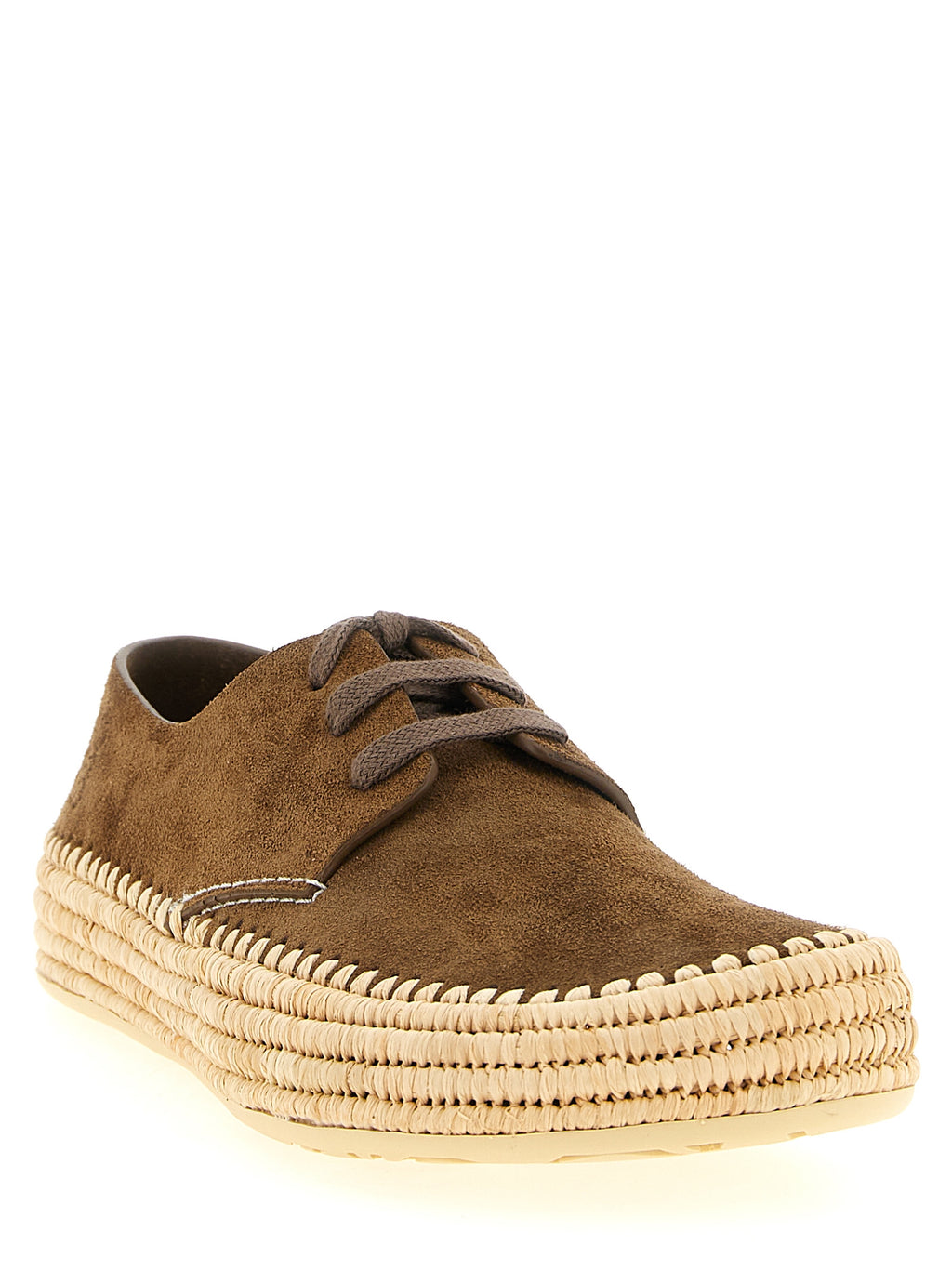 Loewe Brown Calfskin Espadrilles - Side view