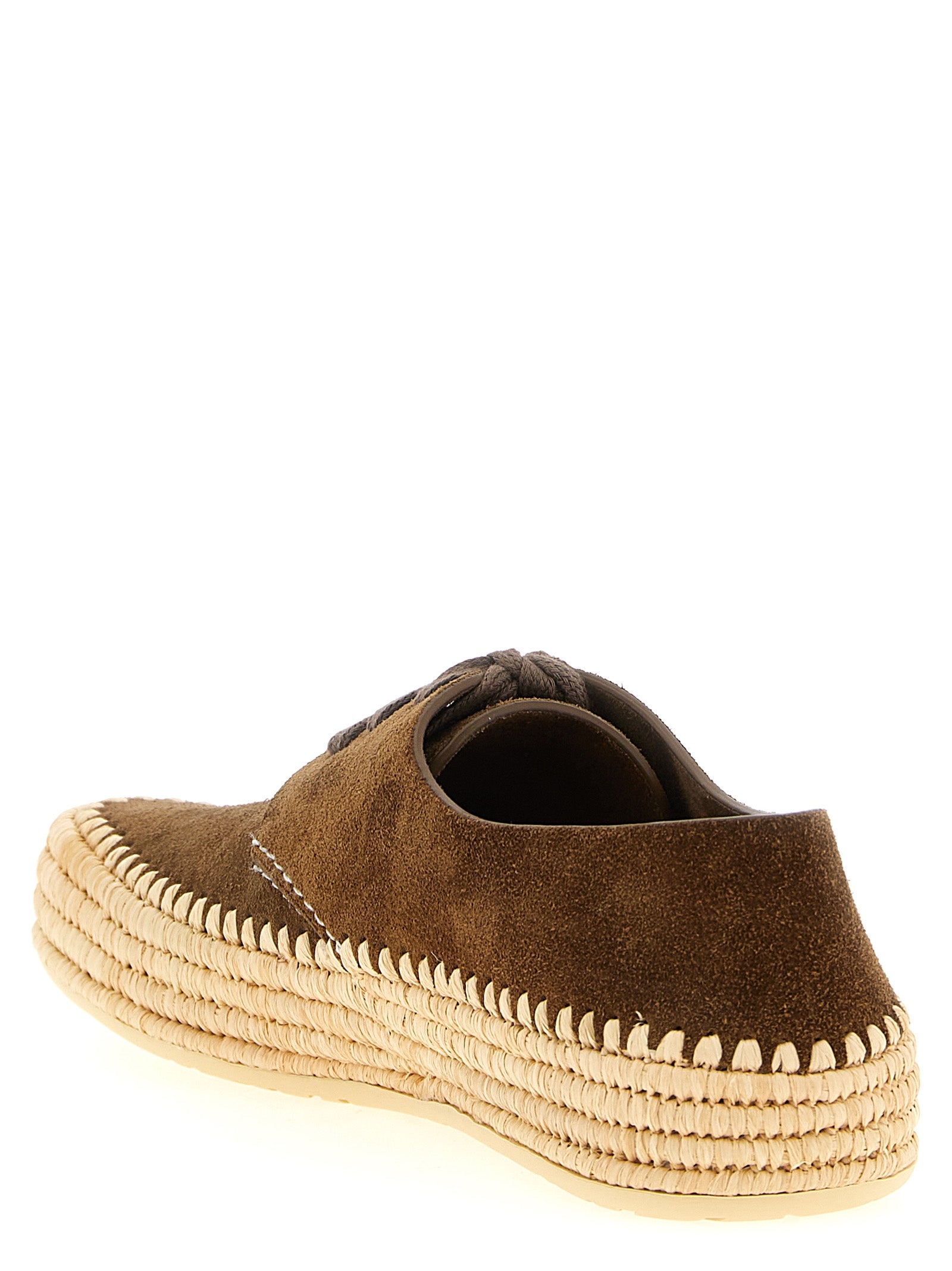 Loewe Brown Calfskin Espadrilles - Back view