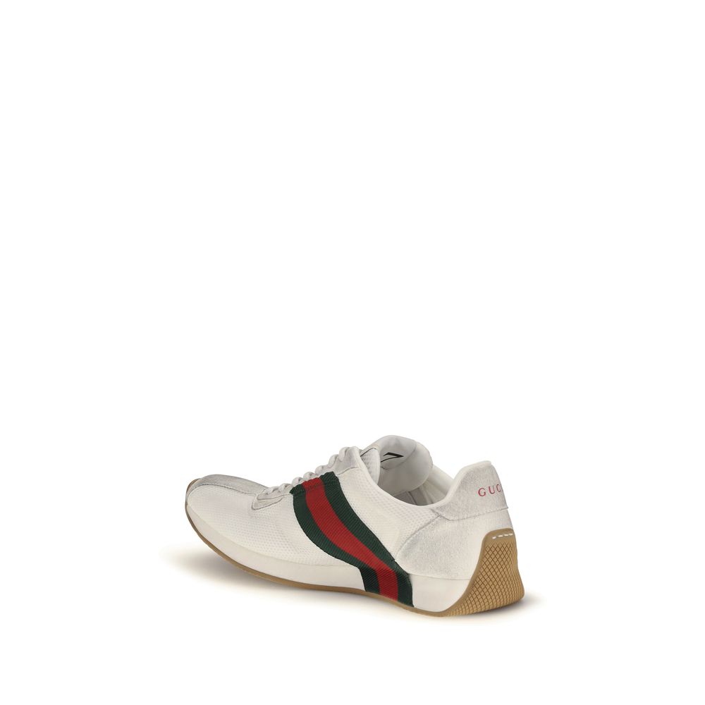 Gucci White Polyester Athletic Sneakers - Back view