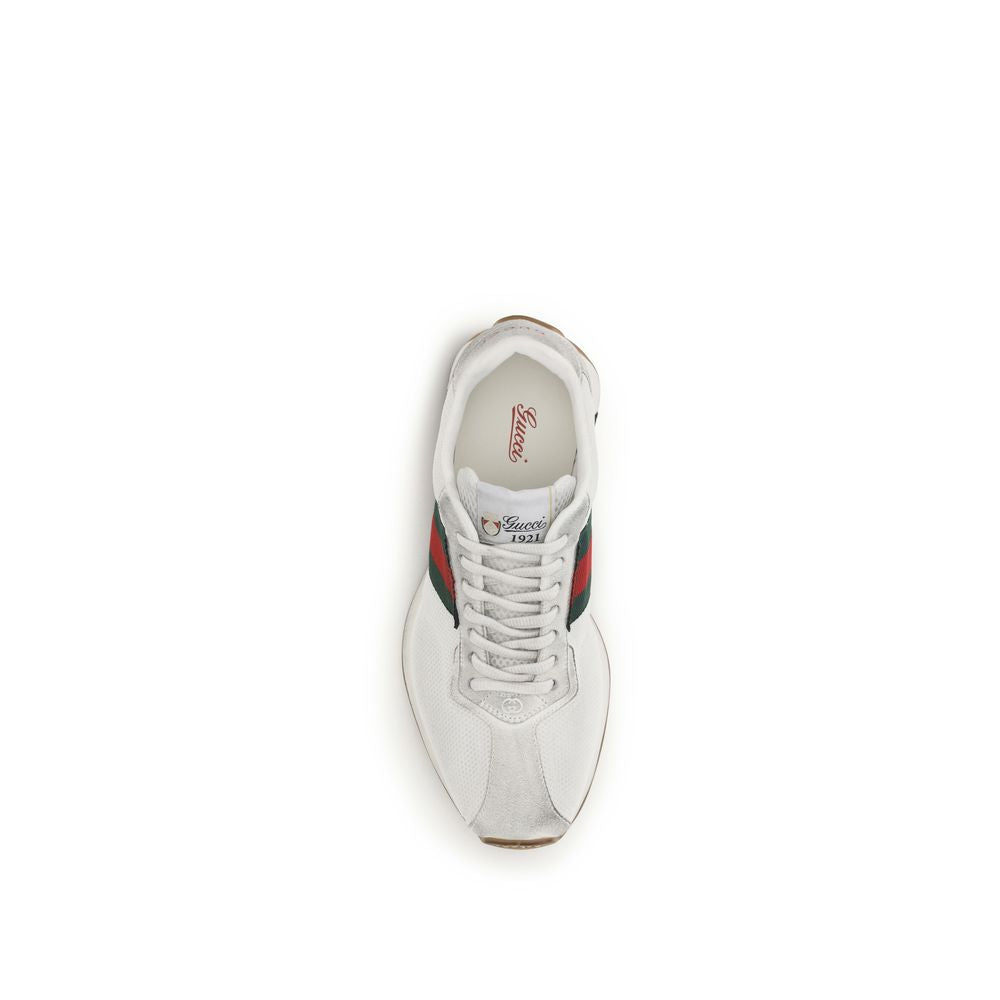 Gucci White Polyester Athletic Sneakers - Detail view