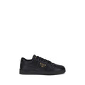 Prada Black Calf Leather Low Top Sneakers - Front view