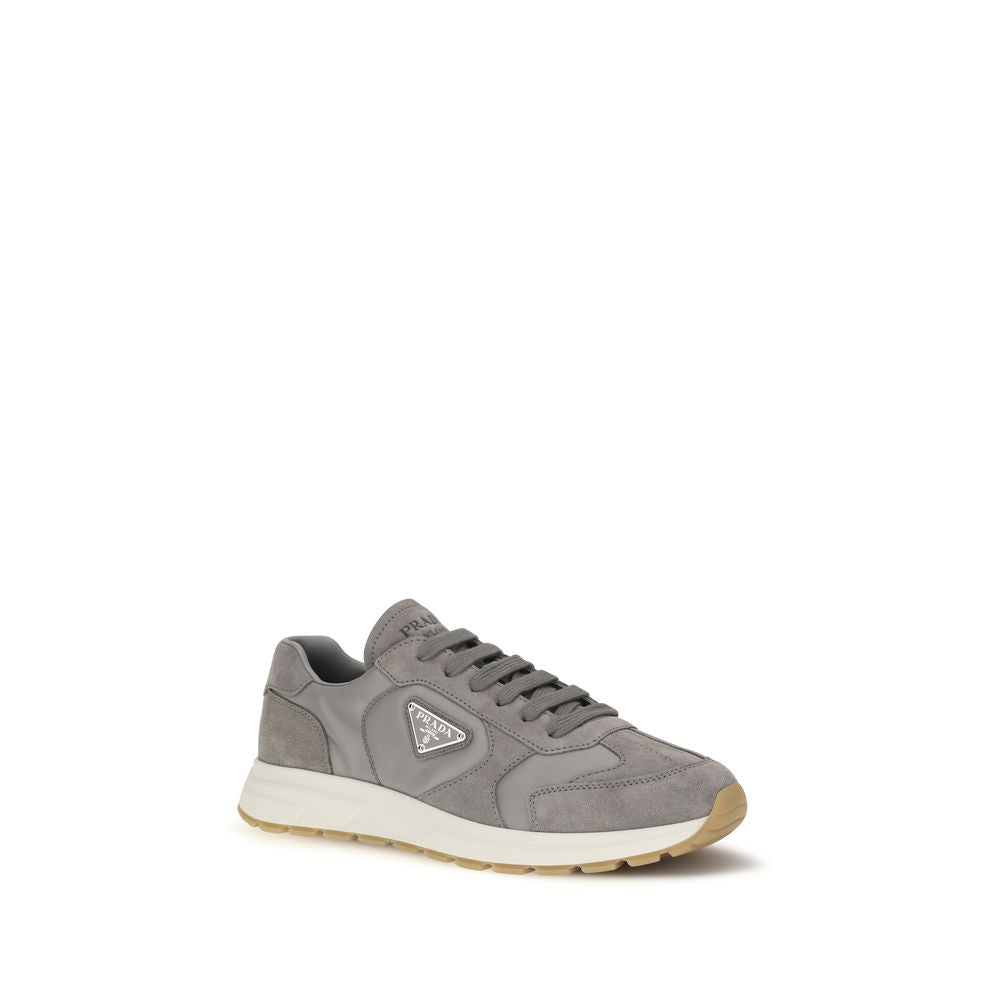 Prada Gray Recycled Polyamide Athletic Sneakers - Side view