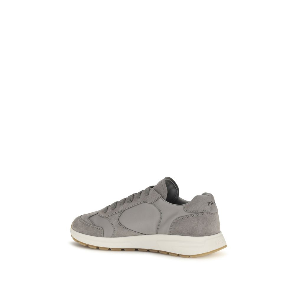 Prada Gray Recycled Polyamide Athletic Sneakers - Back view