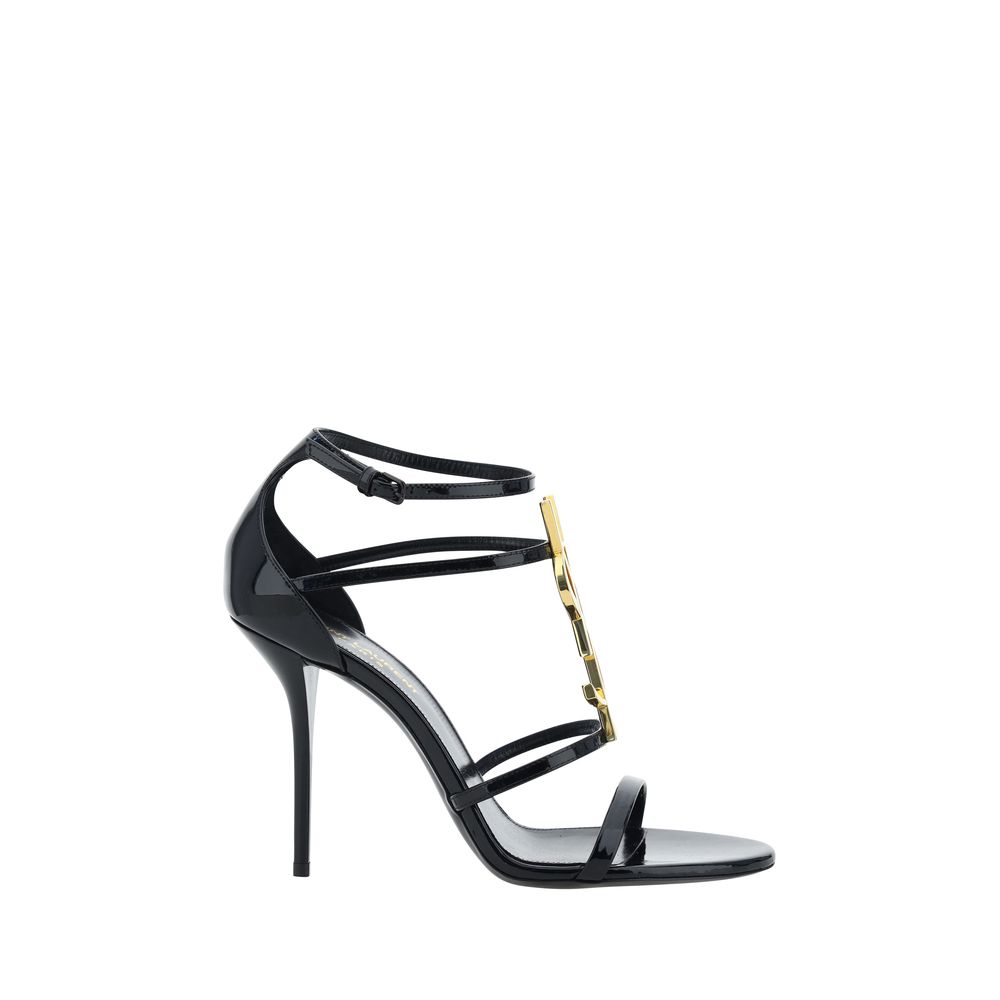 Saint Laurent Black Calf Leather Stiletto Heel Sandals - AW26 (Ref. SA6301091TVKK1000) - Front view