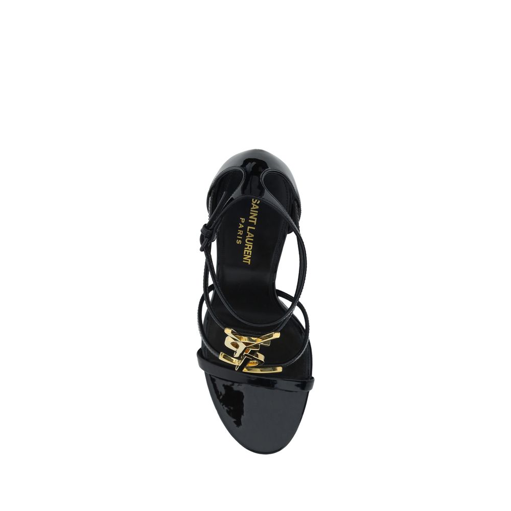 Saint Laurent Black Calf Leather Stiletto Heel Sandals - AW26 (Ref. SA6301091TVKK1000) - Detail view