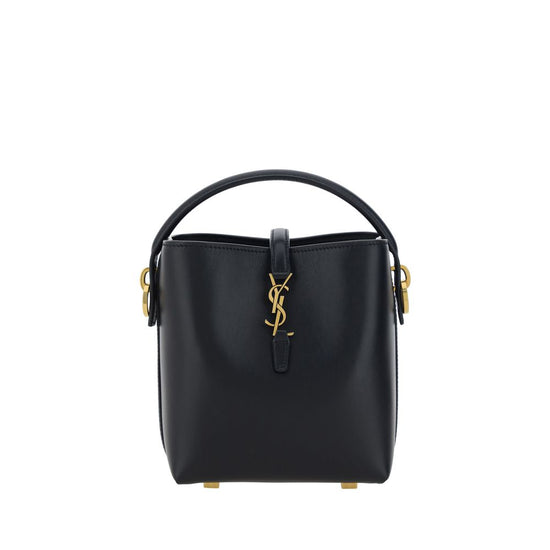 Saint Laurent Black Calf Leather Shoulder Bag - AW26 15x13cm - Front view