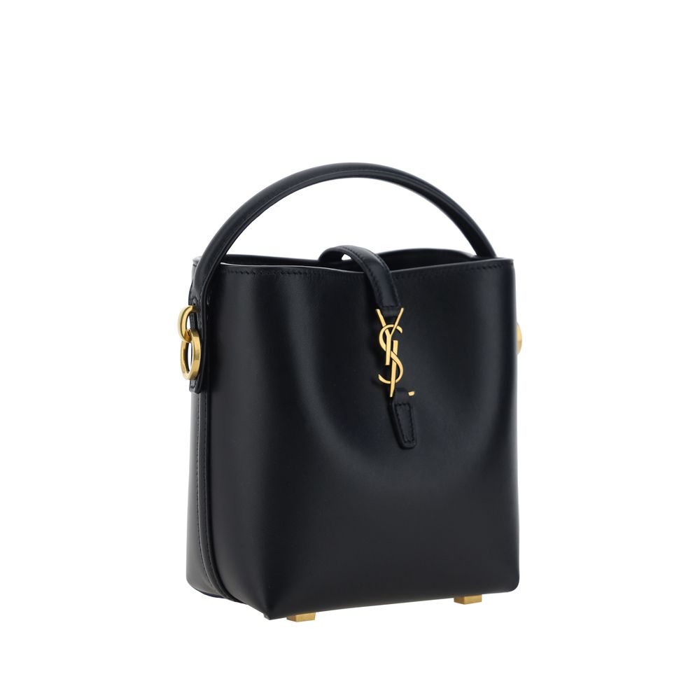 Saint Laurent Black Calf Leather Shoulder Bag - AW26 15x13cm - Side view