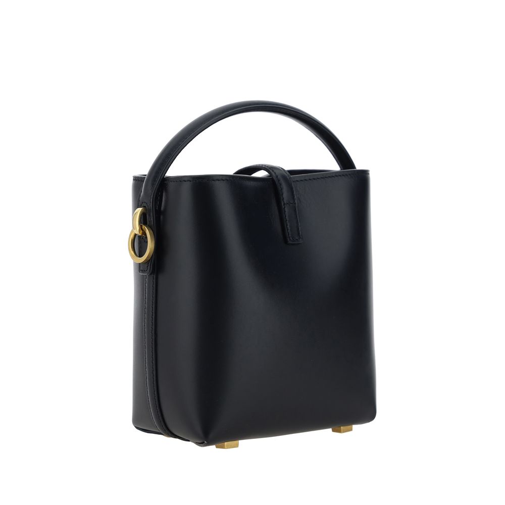 Saint Laurent Black Calf Leather Shoulder Bag - AW26 15x13cm - Back view