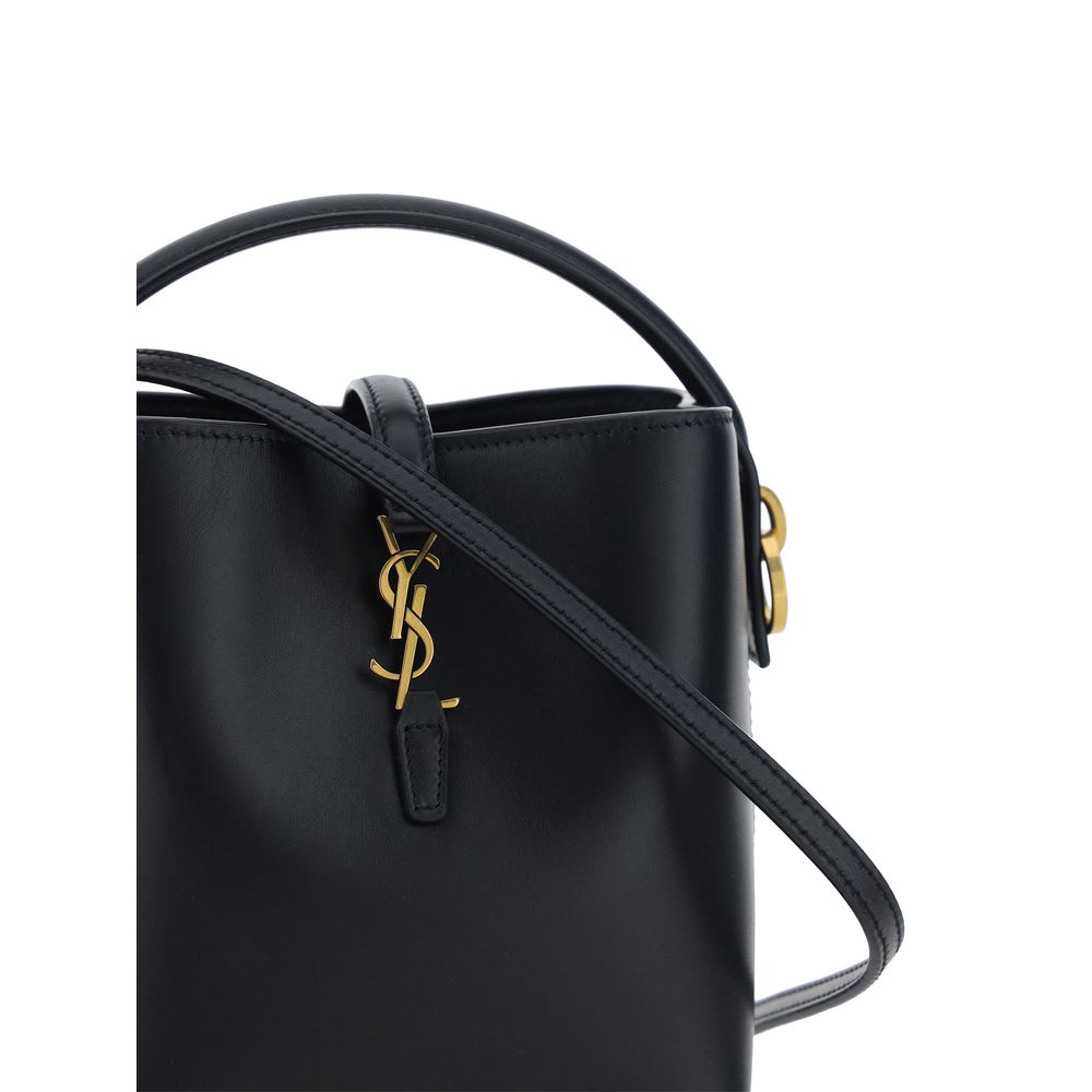 Saint Laurent Black Calf Leather Shoulder Bag - AW26 15x13cm - Detail view
