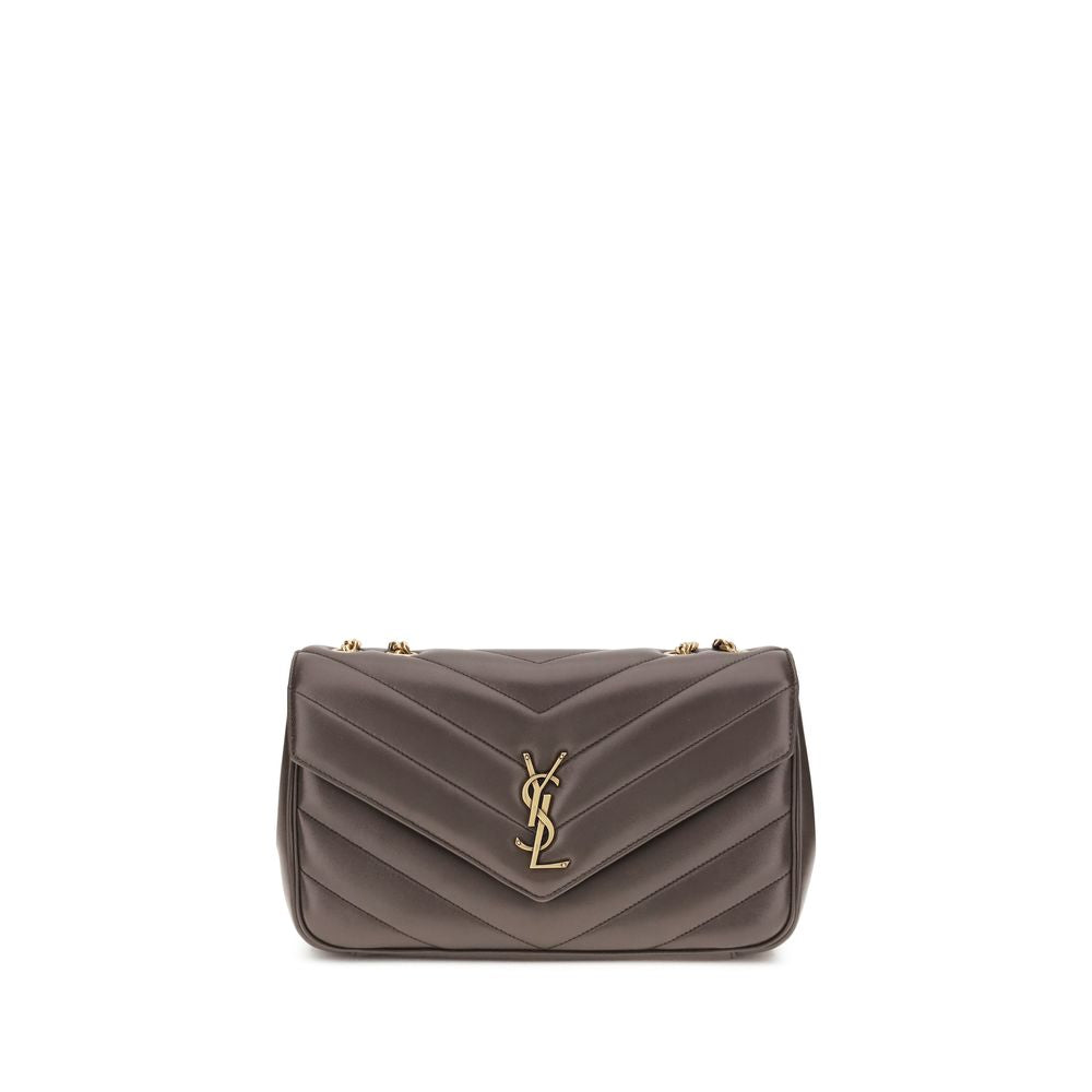 Saint Laurent Gray Lamb Shoulder Bag - AW26 32x22cm - Front view