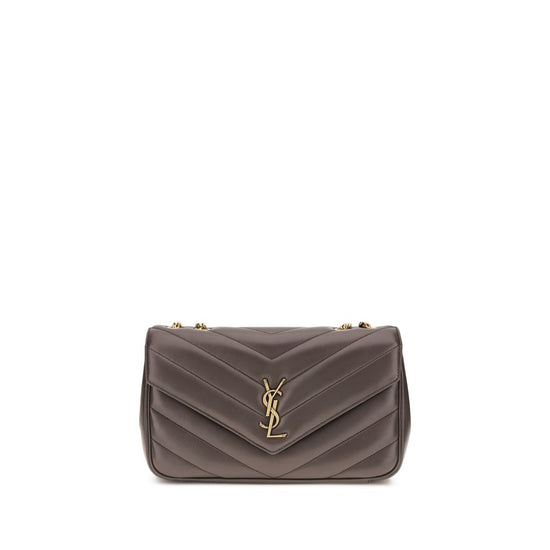 Saint Laurent Gray Lamb Shoulder Bag - AW26 32x22cm - Front view