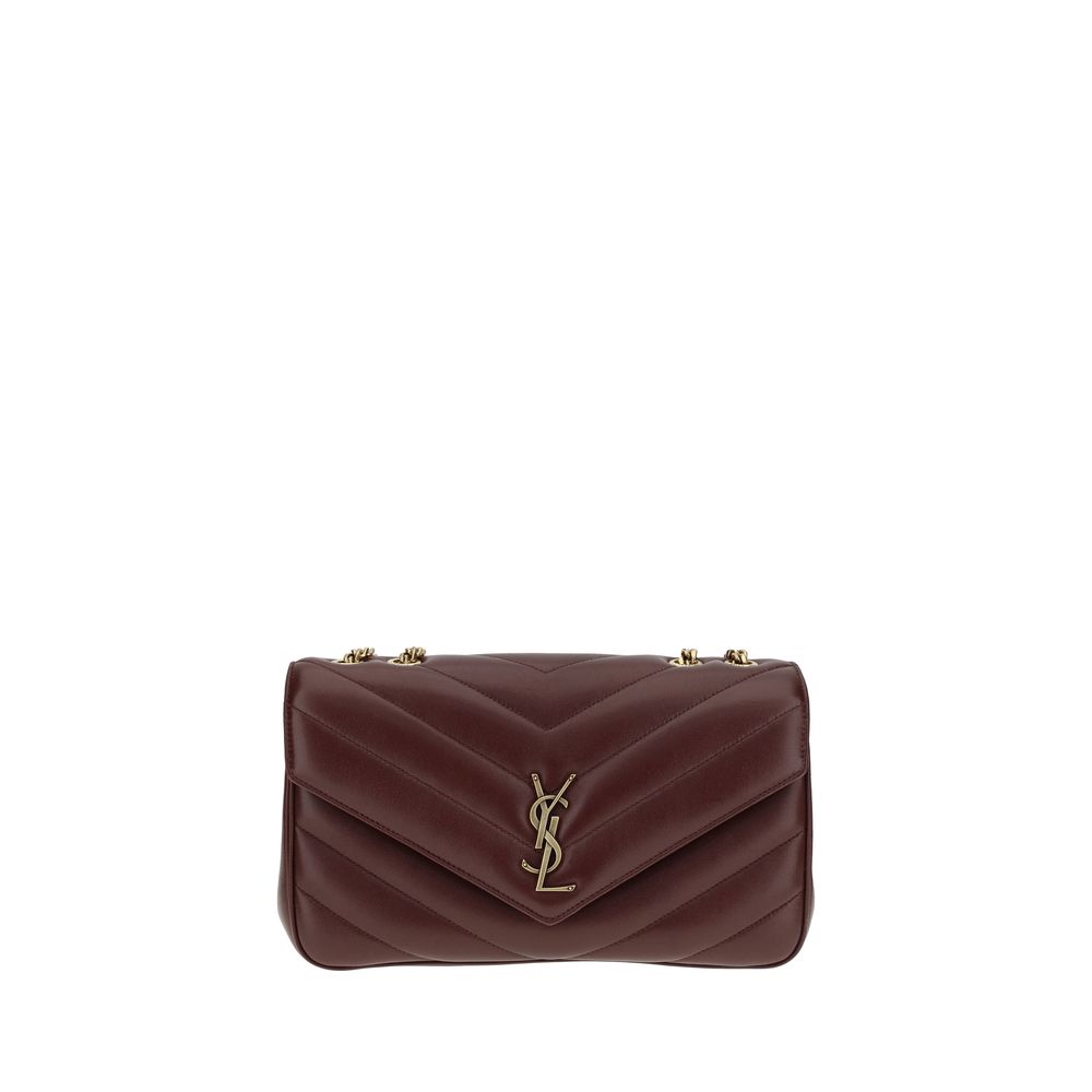 Saint Laurent Bordeaux Lamb Shoulder Bag - Front view